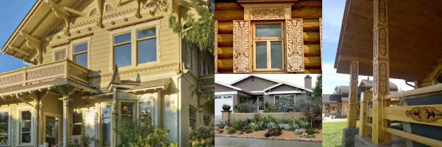 Как украсить фасад деревянного дома