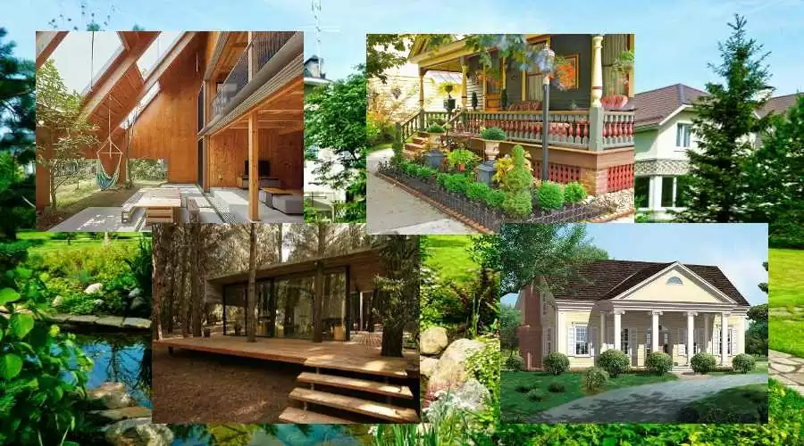 Дизайн загородного деревянного дома из клееного бруса